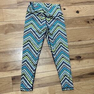 Aerie Chevron Leggings in Blue and Green